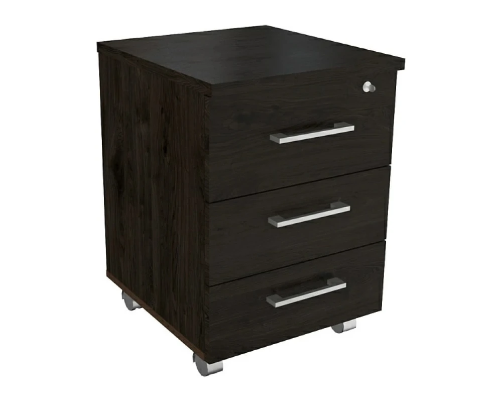 Тумба подкатная с центральным замком 43x46x60 Belfast, Blackwood, Steel