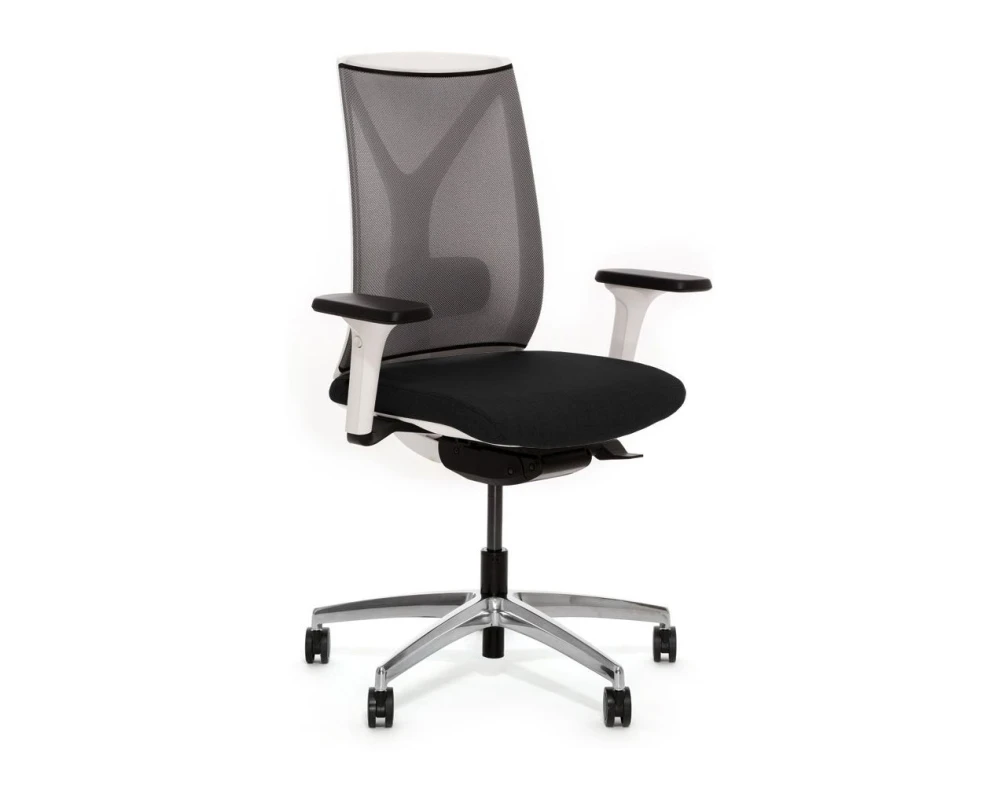 Кресло Dion Mesh 1D WG алюм Сетка/Ткань, Серый/Черный