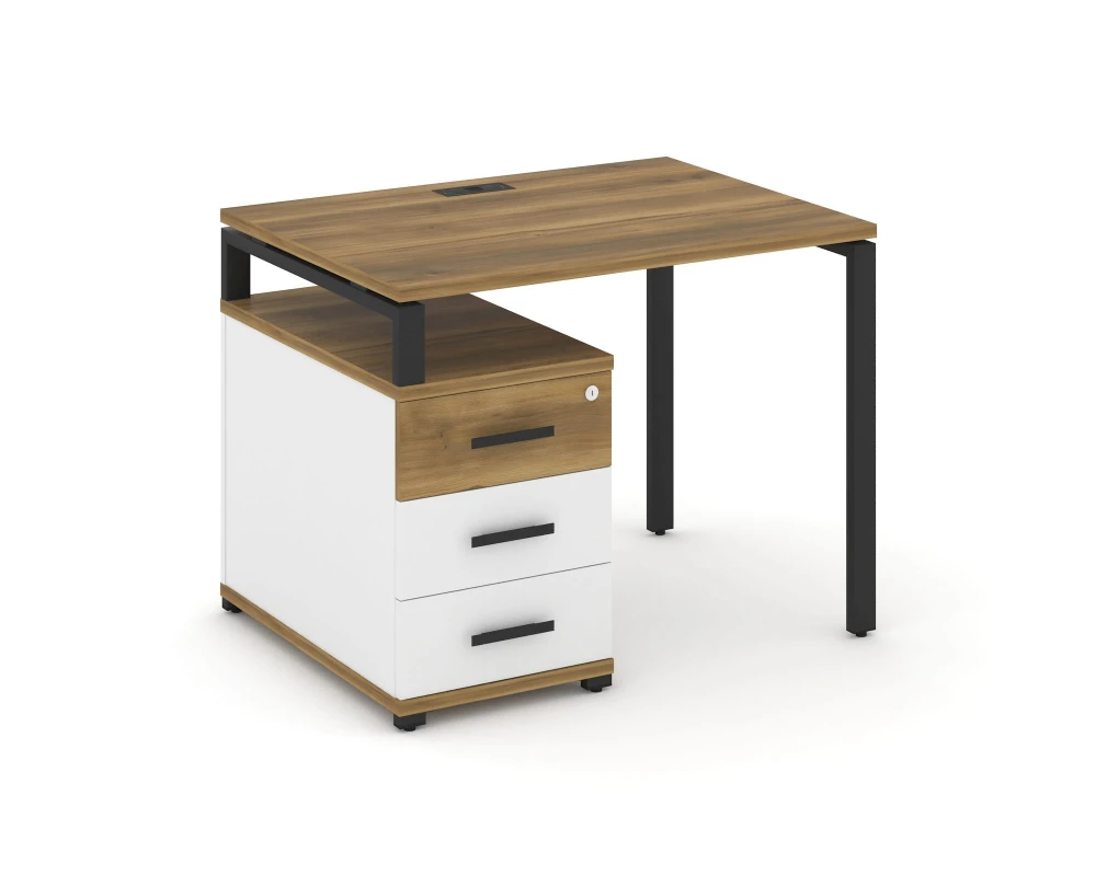 Стол письменный с 1 опорной тумбой CN.SP-301 W 980/1346x720x750 Концепт / Concept