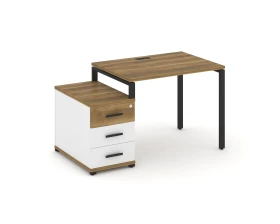 Стол письменный с 1 опорной тумбой CN.SP-301 W 980/1346x720x750 Концепт / Concept images