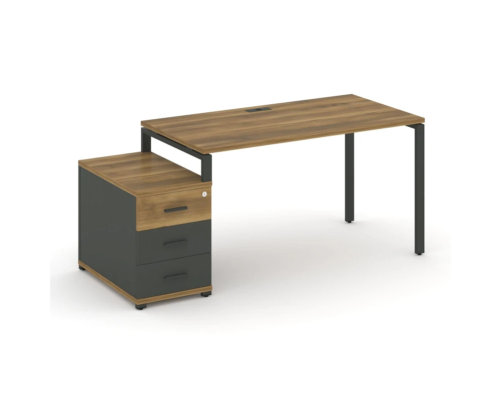 Стол письменный с 1 опорной тумбой CN.SP-301 W 980/1346x720x750 Концепт / Concept