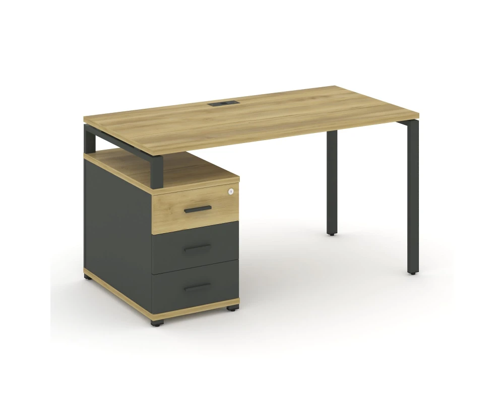 Стол письменный с 1 опорной тумбой CN.SP-301 W 980/1346x720x750 Концепт / Concept