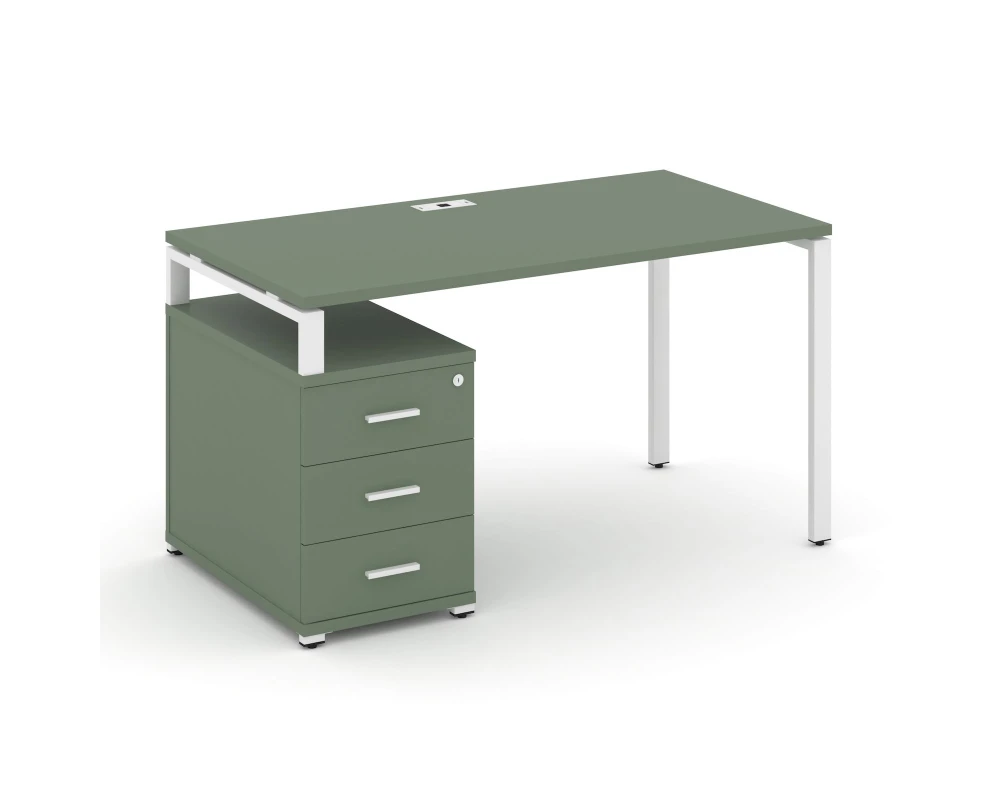 Стол письменный с 1 опорной тумбой CN.SP-301 W 980/1346x720x750 Концепт / Concept