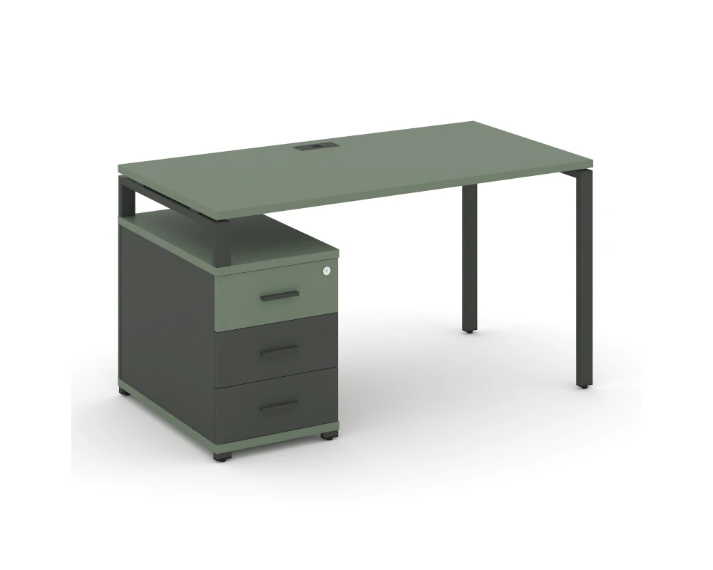 Стол письменный с 1 опорной тумбой CN.SP-304 W 1580/1946x720x750 Концепт / Concept