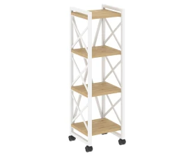 Стеллаж на колесных опорах - 4 полки 400х400х1334 Лофт / Loft images