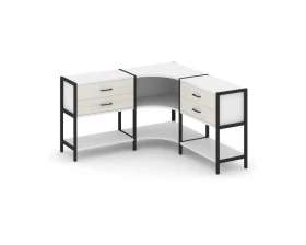 Трехсекционный угловой стеллаж двухярусный с ящиками 1590х1590х879 Шелф Систем / Shelf System images