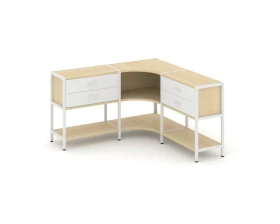 Трехсекционный угловой стеллаж двухярусный с ящиками 1590х1590х879 Шелф Систем / Shelf System images