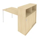 отзыв Стол письменный на П-образном м/к с опорным шкафом-купе 161x112x109,8 Metal System