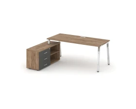 Стол письменный с греденцией левой на А-образном каркасе 1580x800x750 Стайл Проджект Директ Люкс / Style Project Direct Lux images