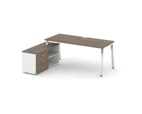 Стол письменный с греденцией левой на А-образном каркасе 1580x800x750 Стайл Проджект Директ Люкс / Style Project Direct Lux images