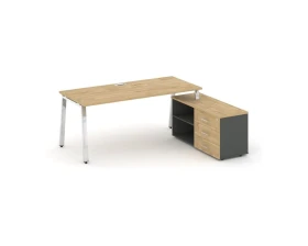 Стол письменный с греденцией правой на А-образном каркасе 1380x800x750 Стайл Проджект Директ Люкс / Style Project Direct Lux images