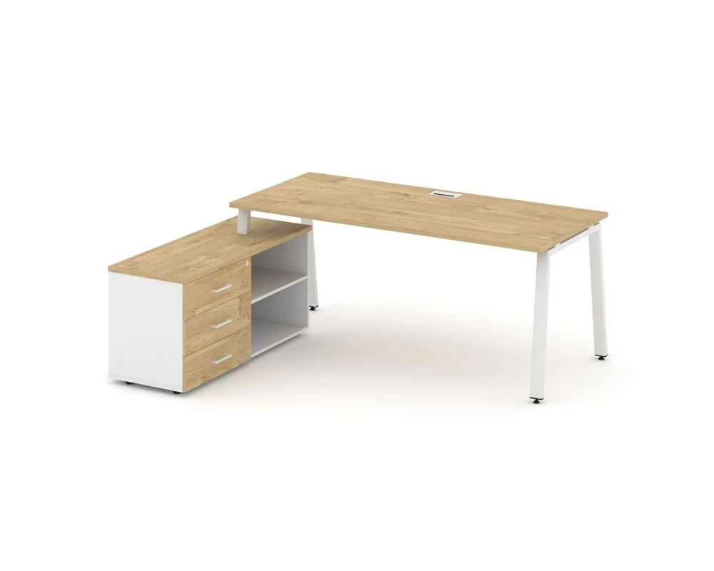 Стол письменный с греденцией левой на А-образном каркасе 1580x1480x750 Стайл Проджект Директ / Style Project Direct