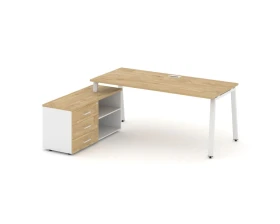 Стол письменный с греденцией левой на А-образном каркасе 1580x1480x750 Стайл Проджект Директ / Style Project Direct images