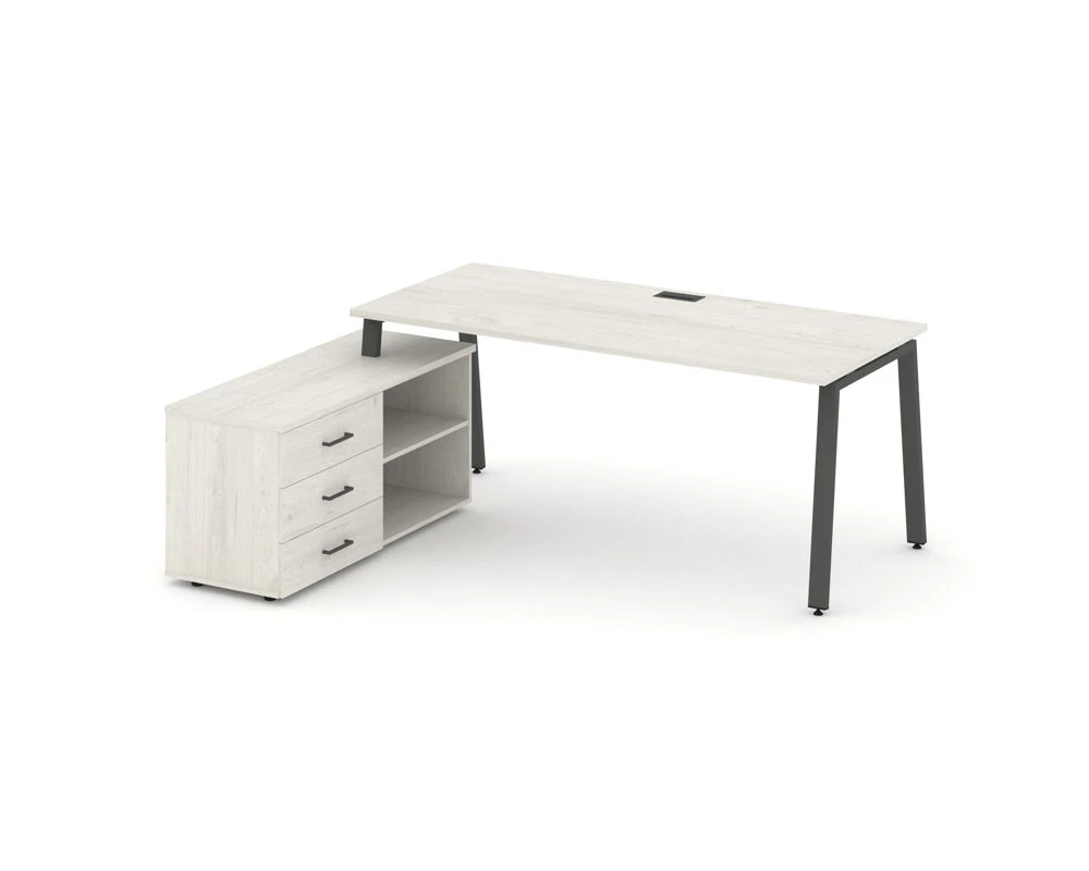 Стол письменный с греденцией левой на А-образном каркасе 1580x1480x750 Стайл Проджект Директ / Style Project Direct