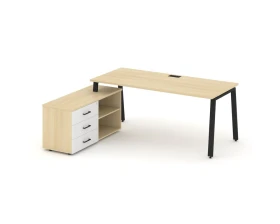 Стол письменный с греденцией левой на А-образном каркасе 1580x1480x750 Стайл Проджект Директ / Style Project Direct images