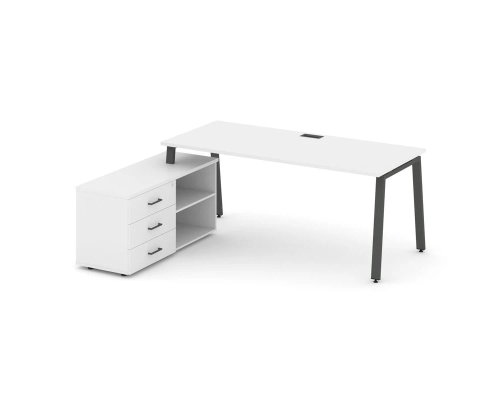 Стол письменный с греденцией левой на А-образном каркасе 1580x1480x750 Стайл Проджект Директ / Style Project Direct