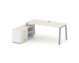 Стол письменный с греденцией левой на А-образном каркасе 1580x1480x750 Стайл Проджект Директ / Style Project Direct images