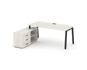 Стол письменный с греденцией левой на А-образном каркасе 1580x1480x750 Стайл Проджект Директ / Style Project Direct images