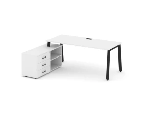 Стол письменный с греденцией левой на А-образном каркасе 1580x1480x750 Стайл Проджект Директ / Style Project Direct images