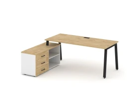 Стол письменный с греденцией левой на А-образном каркасе 1580x1480x750 Стайл Проджект Директ / Style Project Direct images