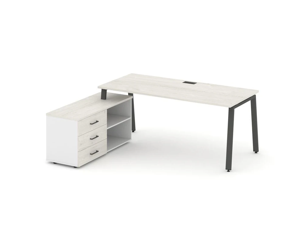 Стол письменный с греденцией левой на А-образном каркасе 1580x1480x750 Стайл Проджект Директ / Style Project Direct