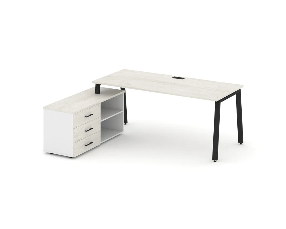 Стол письменный с греденцией левой на А-образном каркасе 1580x1480x750 Стайл Проджект Директ / Style Project Direct