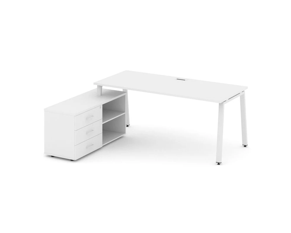 Стол письменный с греденцией левой на А-образном каркасе 1580x1480x750 Стайл Проджект Директ / Style Project Direct