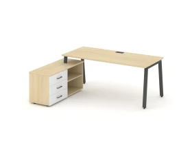 Стол письменный с греденцией левой на А-образном каркасе 1580x1480x750 Стайл Проджект Директ / Style Project Direct images