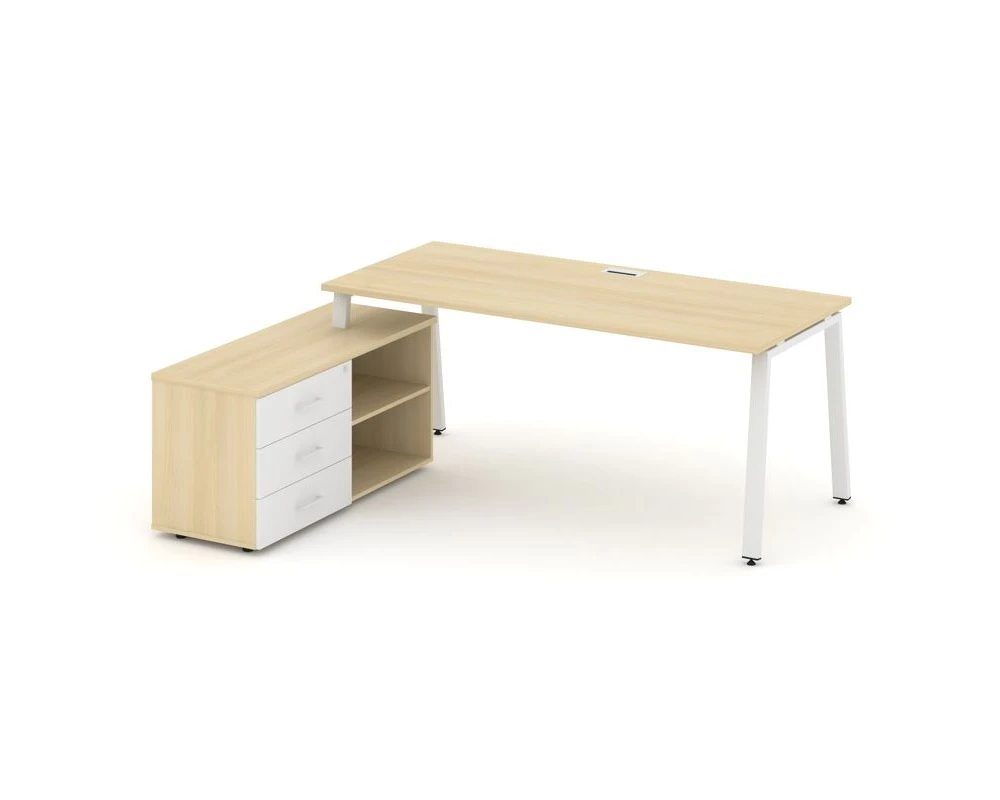 Стол письменный с греденцией левой на А-образном каркасе 1580x1480x750 Стайл Проджект Директ / Style Project Direct