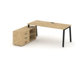 Стол письменный с греденцией левой на А-образном каркасе 1580x1480x750 Стайл Проджект Директ / Style Project Direct images