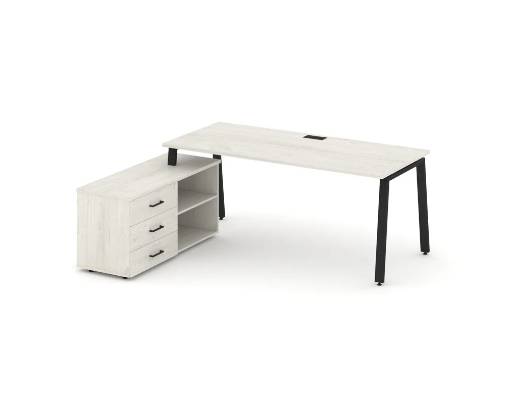 Стол письменный с греденцией левой на А-образном каркасе 1580x1580x750 Стайл Проджект Директ / Style Project Direct