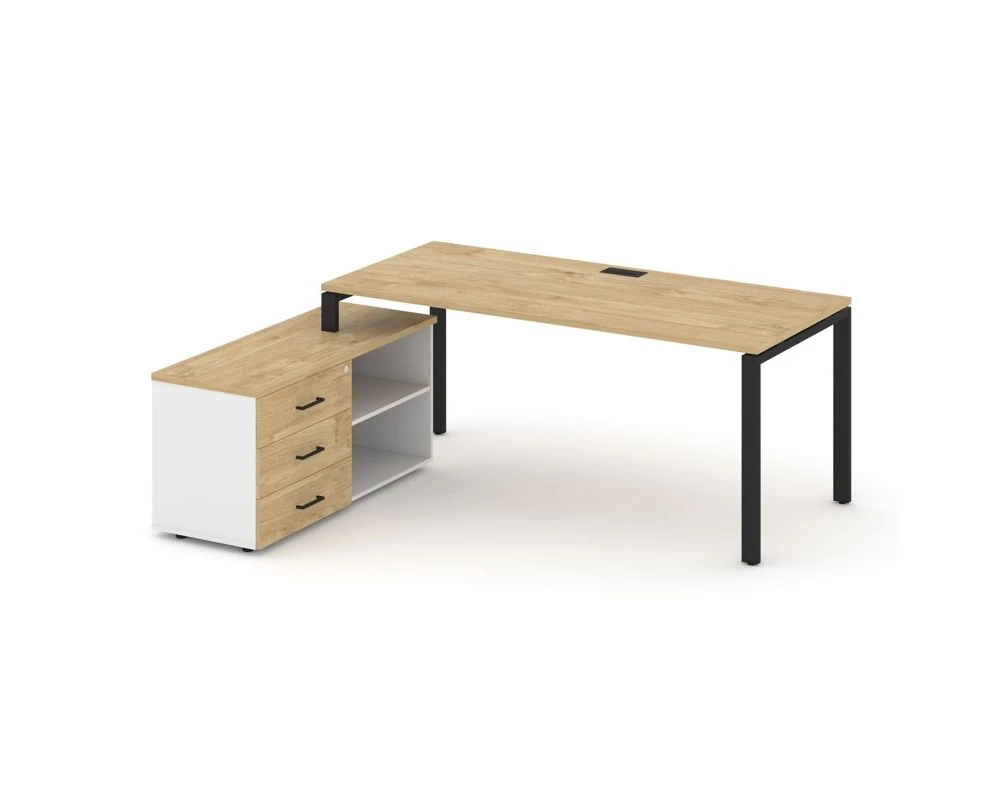 Стол письменный с греденцией левой на П-образном каркасе 1980x1480x750 Стайл Проджект Директ / Style Project Direct