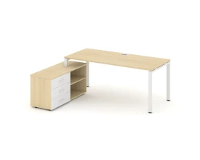 Стол письменный с греденцией левой на П-образном каркасе 2180x1480x750 Стайл Проджект Директ / Style Project Direct images