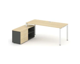 Стол письменный с греденцией левой на П-образном каркасе 2180x1480x750 Стайл Проджект Директ / Style Project Direct images