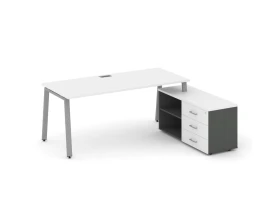 Стол письменный с греденцией правой на А-образном каркасе 2180x1480x750 Стайл Проджект Директ / Style Project Direct images