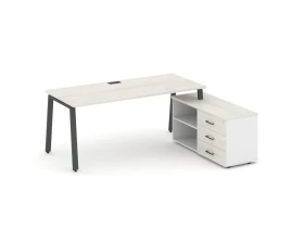 Стол письменный с греденцией правой на А-образном каркасе 2180x1480x750 Стайл Проджект Директ / Style Project Direct images