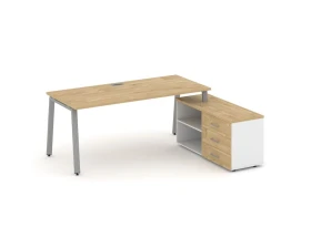 Стол письменный с греденцией правой на А-образном каркасе 2180x1480x750 Стайл Проджект Директ / Style Project Direct images