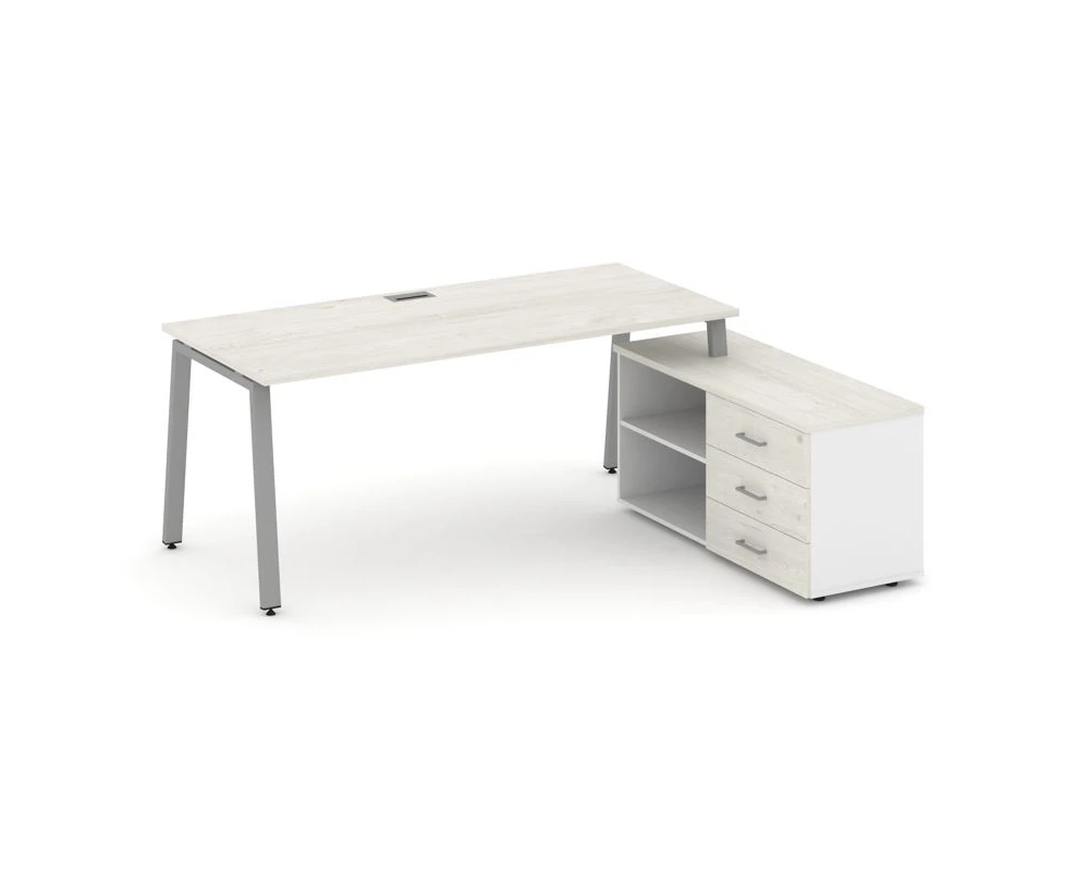 Стол письменный с греденцией правой на А-образном каркасе 2180x1480x750 Стайл Проджект Директ / Style Project Direct