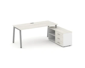 Стол письменный с греденцией правой на А-образном каркасе 2180x1480x750 Стайл Проджект Директ / Style Project Direct images