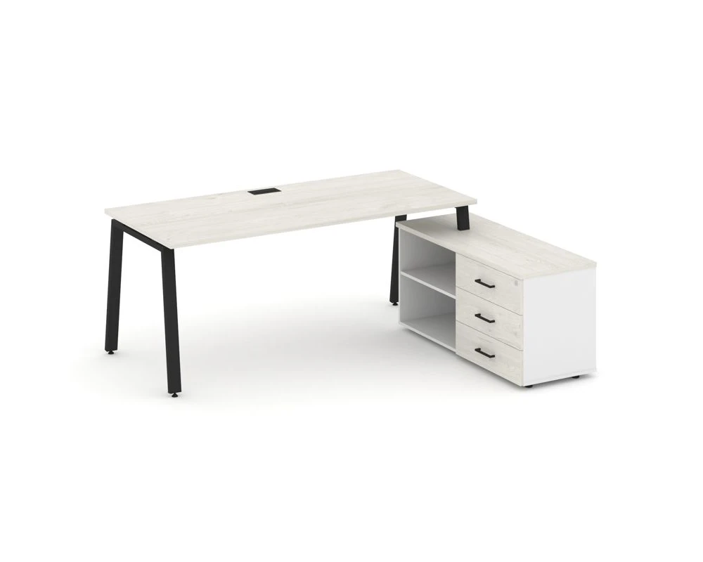 Стол письменный с греденцией правой на А-образном каркасе 2180x1480x750 Стайл Проджект Директ / Style Project Direct