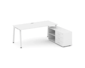 Стол письменный с греденцией правой на А-образном каркасе 2180x1480x750 Стайл Проджект Директ / Style Project Direct images