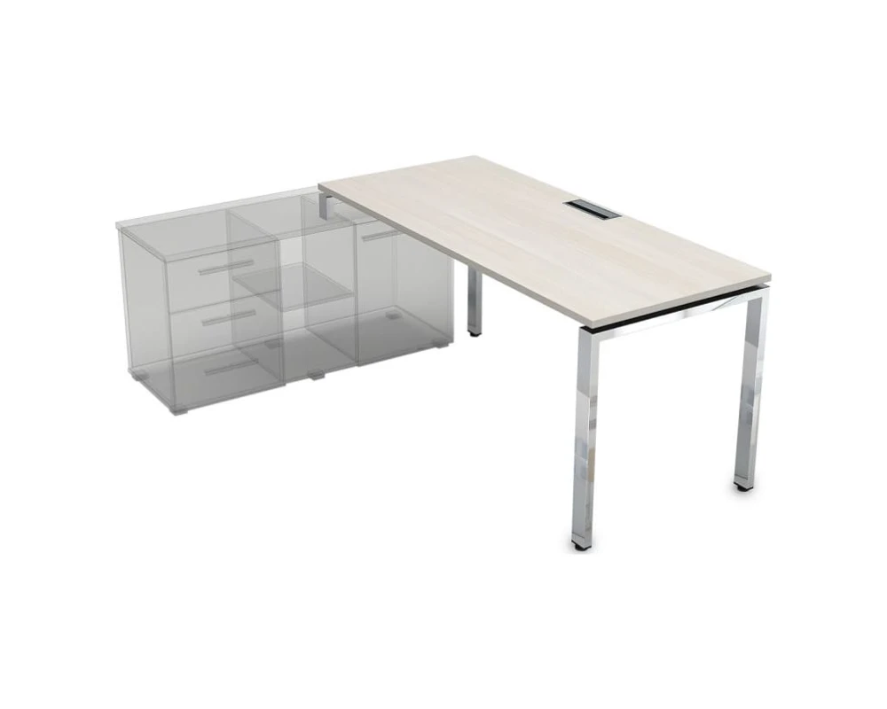 Стол рабочий прямолинейный три опоры, левый (2000*900*750) НСТЛ-П.996 Глосс Лайн / Gloss Line