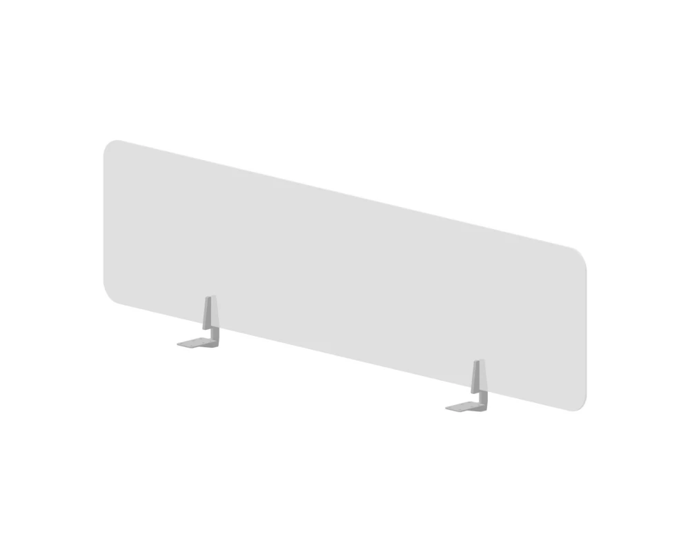 Экран фронтальный (плексиглас) 158x39,2 для стола ш.158см (с кронштейнами) Плекси / Plexi Молочно-белый/Алюминий