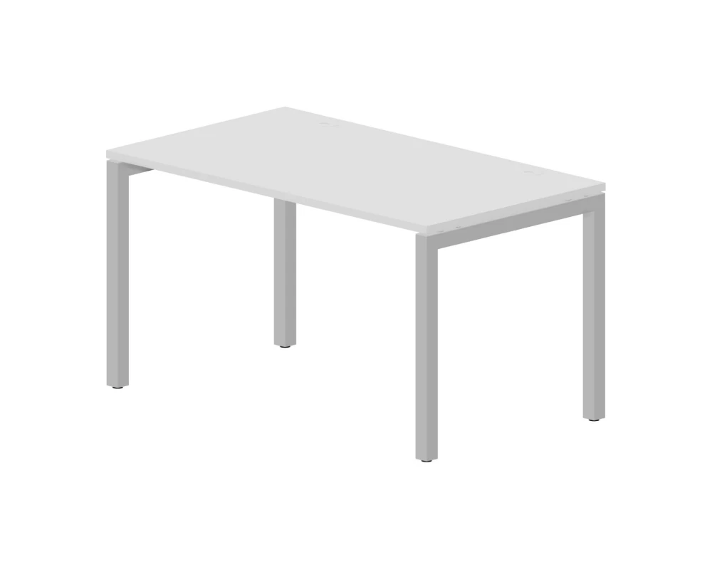 Стол письменный 1380х780х750 (2 громмета) Поло / Polo Белый/Алюминий