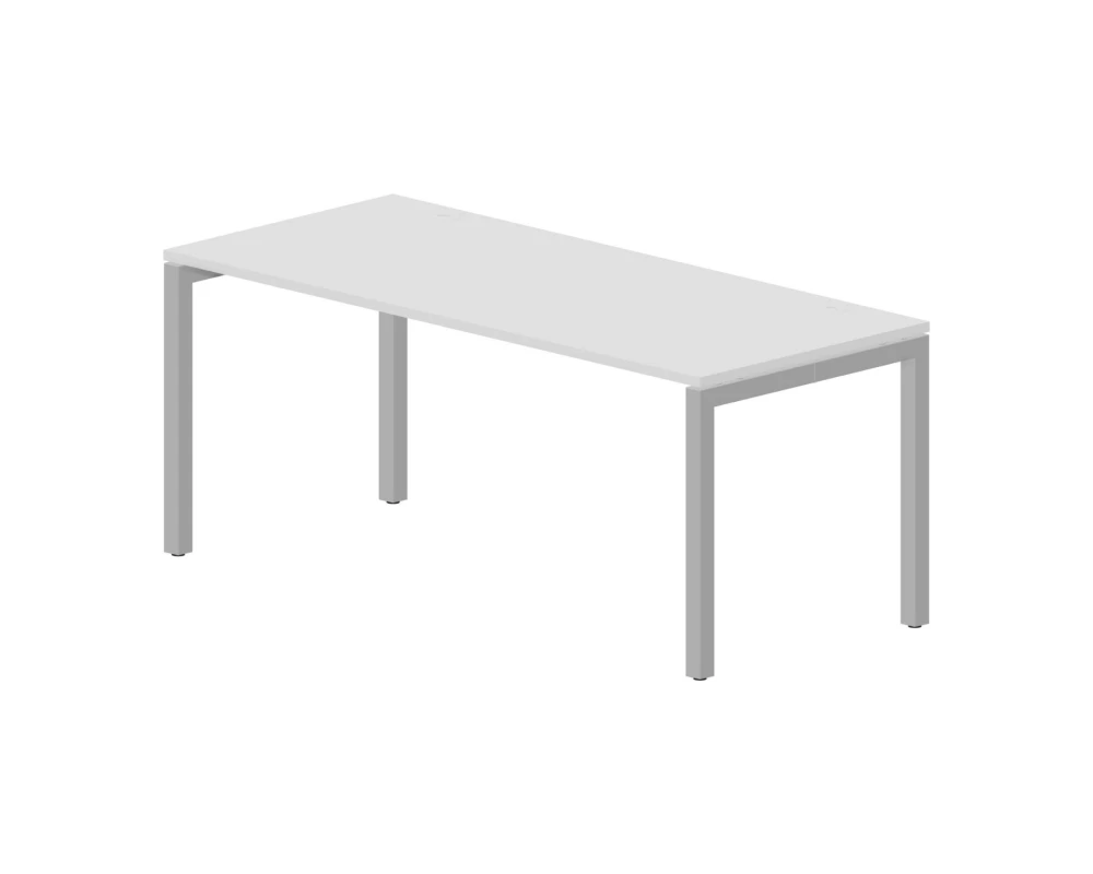 Стол письменный 1800х780х750 (2 громмета) Поло / Polo Белый/Алюминий
