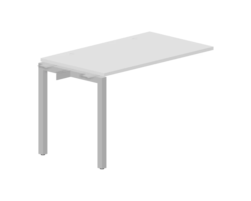 Стол-приставка 1180х680х750 (2 громмета) Поло / Polo Белый/Алюминий