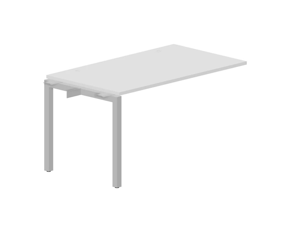 Стол-приставка 1380х780х750 (2 громмета) Поло / Polo Белый/Алюминий