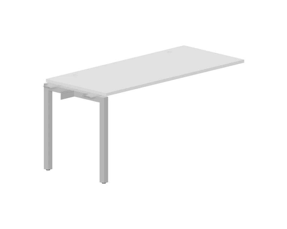 Стол-приставка 1580х680х750 (2 громмета) Поло / Polo Белый/Алюминий