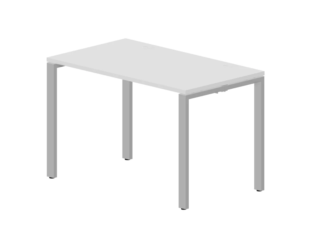 Стол письменный 1180х680х750 (2 громмета) Страйк / Strike Белый/Алюминий