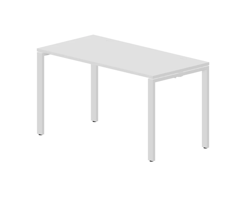 Стол письменный 1380х680х750 (2 громмета) Страйк / Strike Белый/Белый